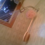 A hot, long shower can contribute to dry, cracked skin.