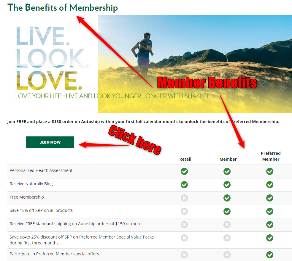 Choose Join Shaklee as a member