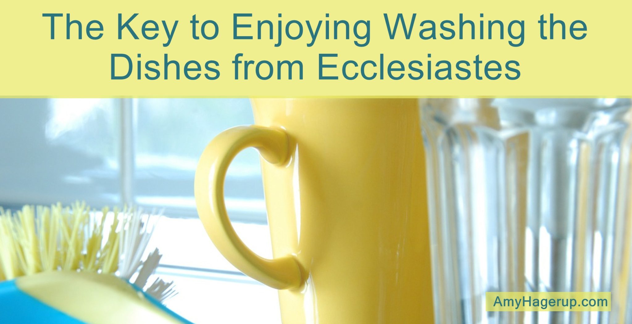 Here is an interesting perspective on enjoying washing the dishes as learned from Ecclesiastes.