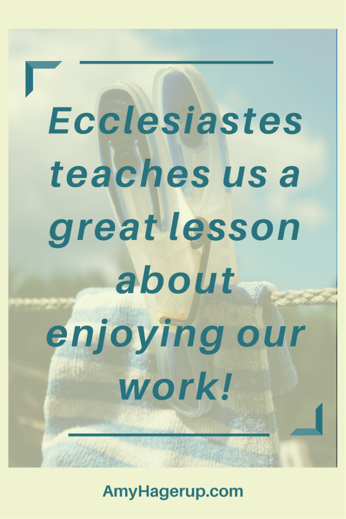 Ecclesiastes teaches us a great lesson about how to enjoy our work.